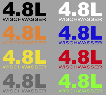 Aufkleber 4.8 Liter Wischwasser
